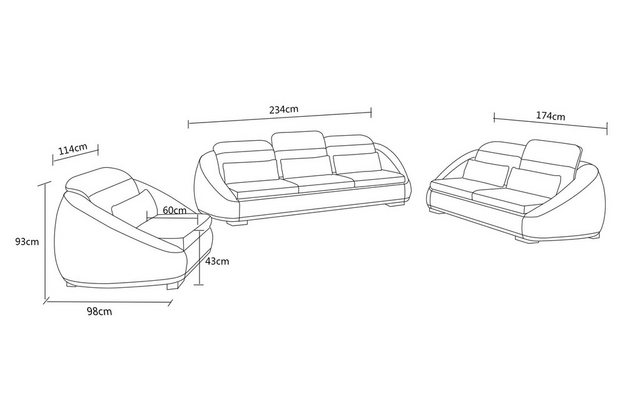 Xlmoebel Sofa Hochwertige Möbel Wohnlandschaft Wohnzimmer Sofa Sitzgruppe P günstig online kaufen