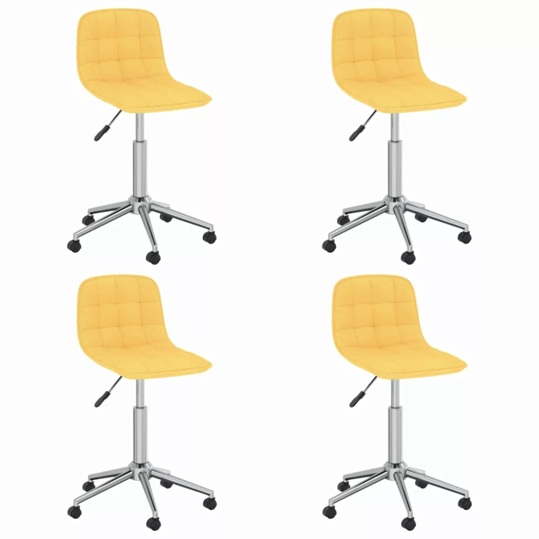Esszimmerstühle 4 Stk. Drehbar Gelb Stoff günstig online kaufen