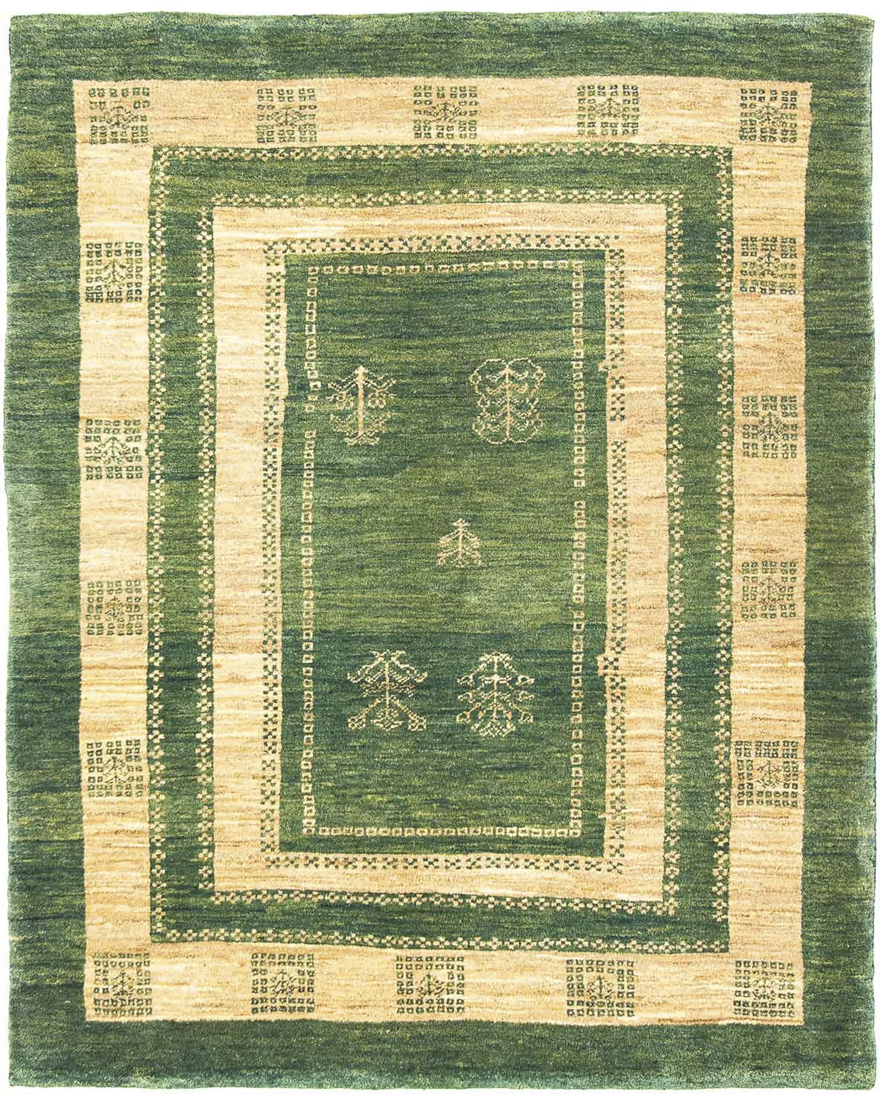 morgenland Wollteppich »Gabbeh - Perser - 188 x 151 cm - grün«, rechteckig günstig online kaufen