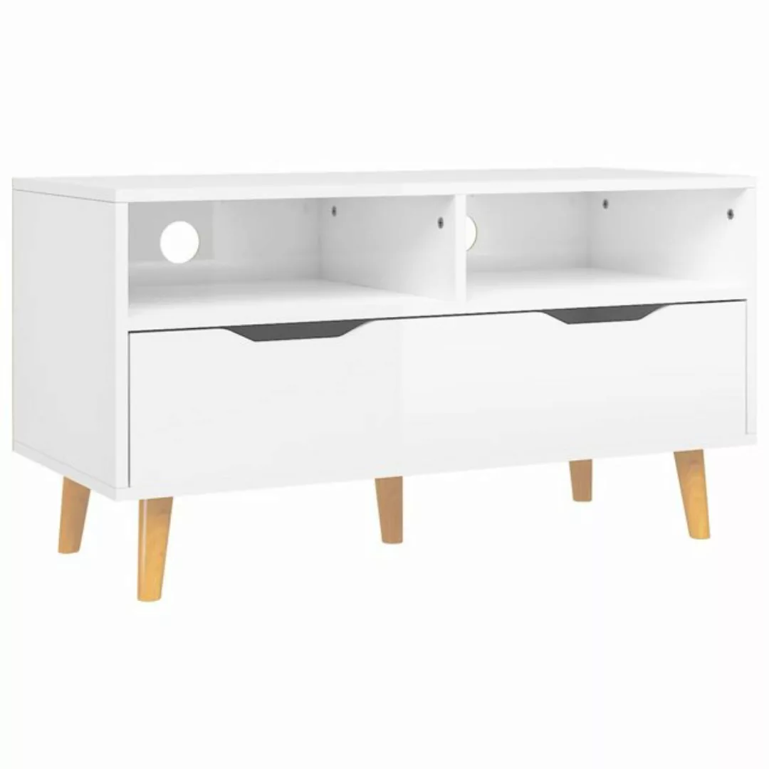 vidaXL TV-Schrank TV-Schrank Hochglanz-Weiß 90x40x48,5 cm Spanplatte Lowboa günstig online kaufen