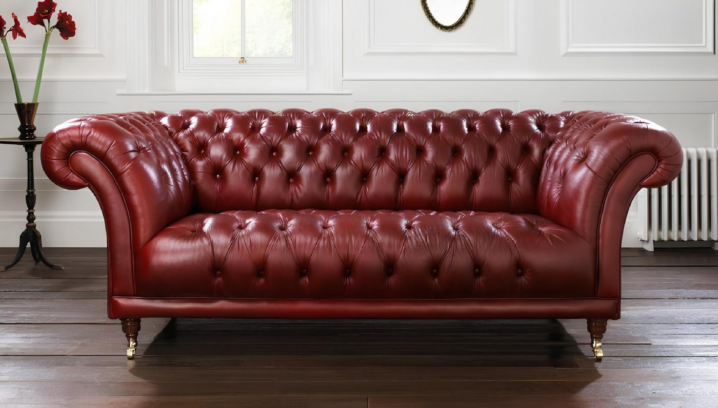 Xlmoebel Sofa XXL Rotes Sofa mit 3 Sitzplätzen in Chesterfield-Stil, Herges günstig online kaufen