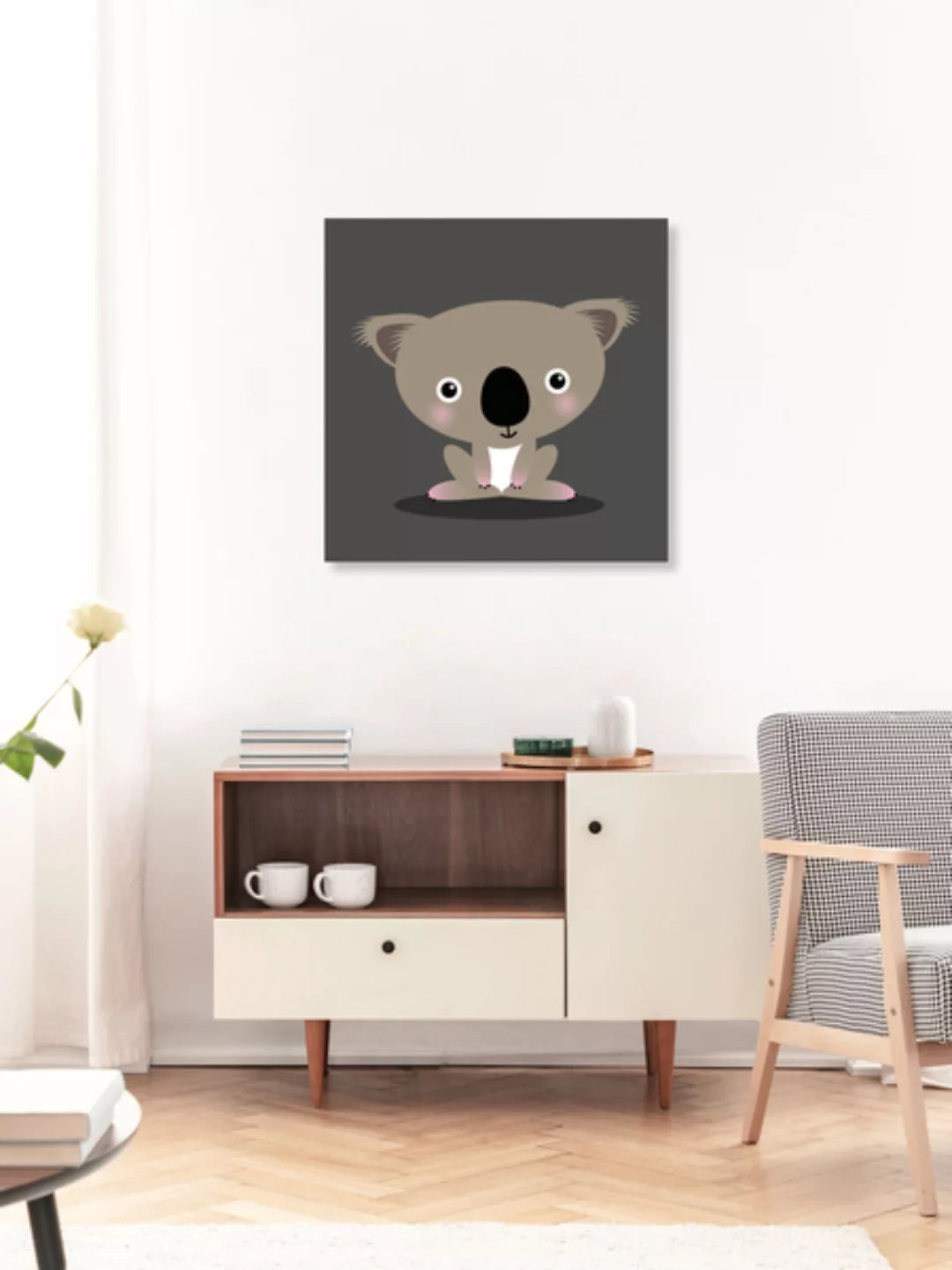 Poster / Leinwandbild - Kinderzimmerbild Kawaii Koalabär günstig online kaufen