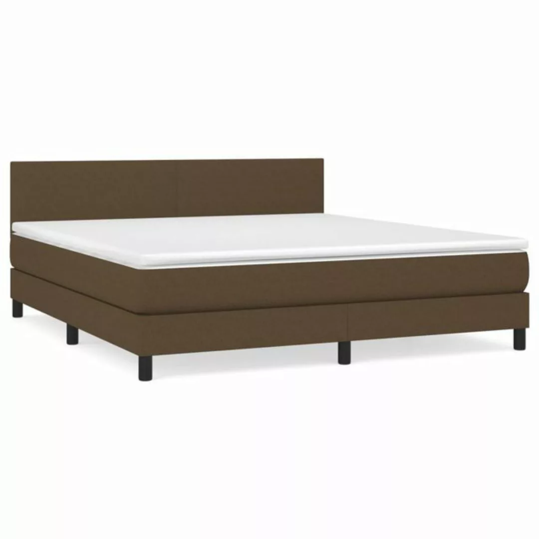 vidaXL Boxspringbett mit Matratze Dunkelbraun 160x200 cm Stoff1376833 günstig online kaufen