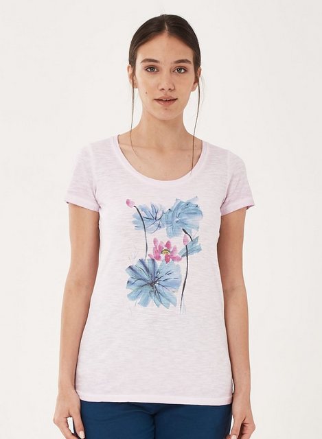 ORGANICATION T-Shirt Garment Dyed T-Shirt aus Bio-Baumwolle mit Blumen-Prin günstig online kaufen