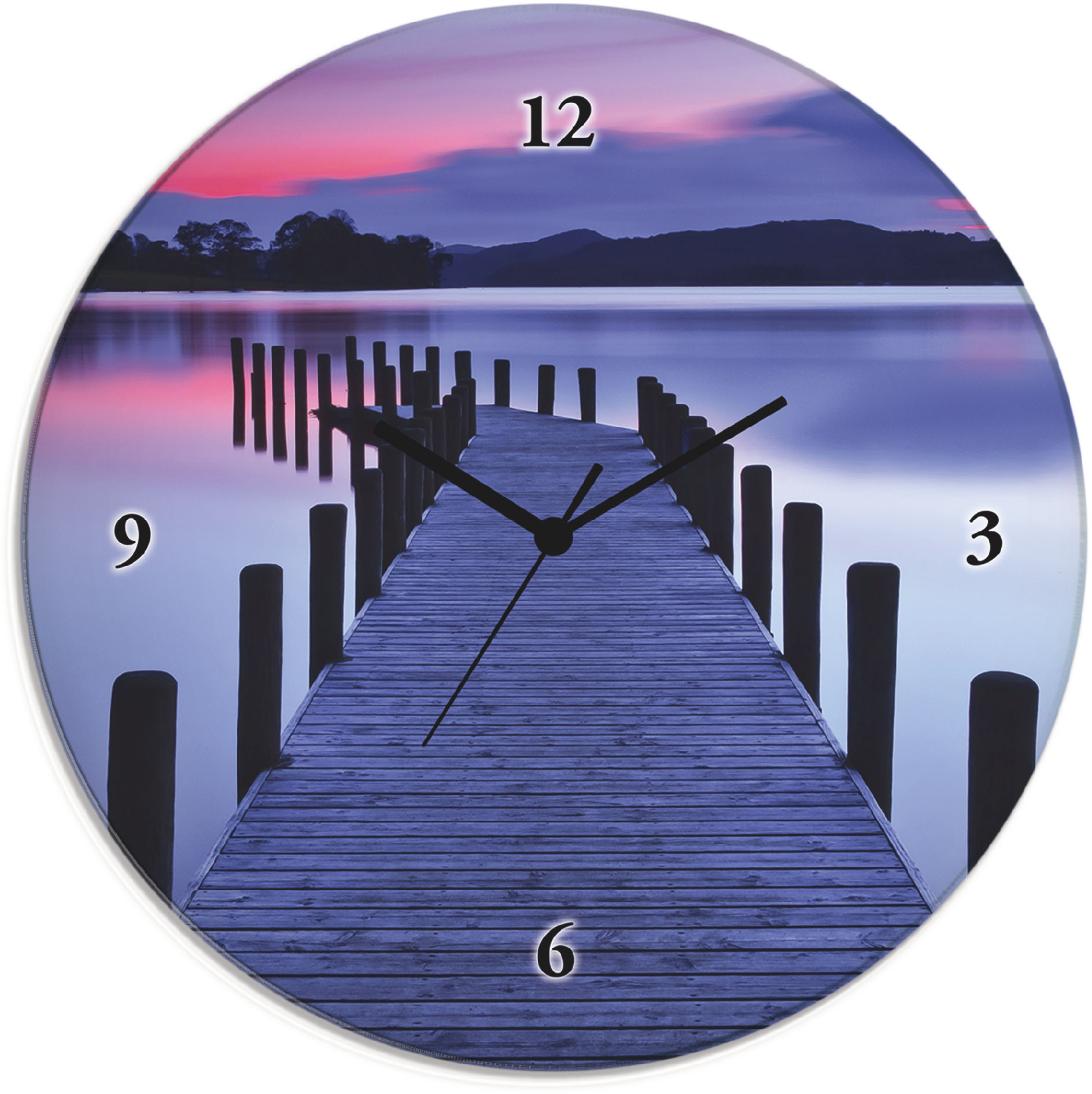 Artland Wanduhr "Glasuhr rund Panorama Steg Coniston Water", wahlweise mit günstig online kaufen