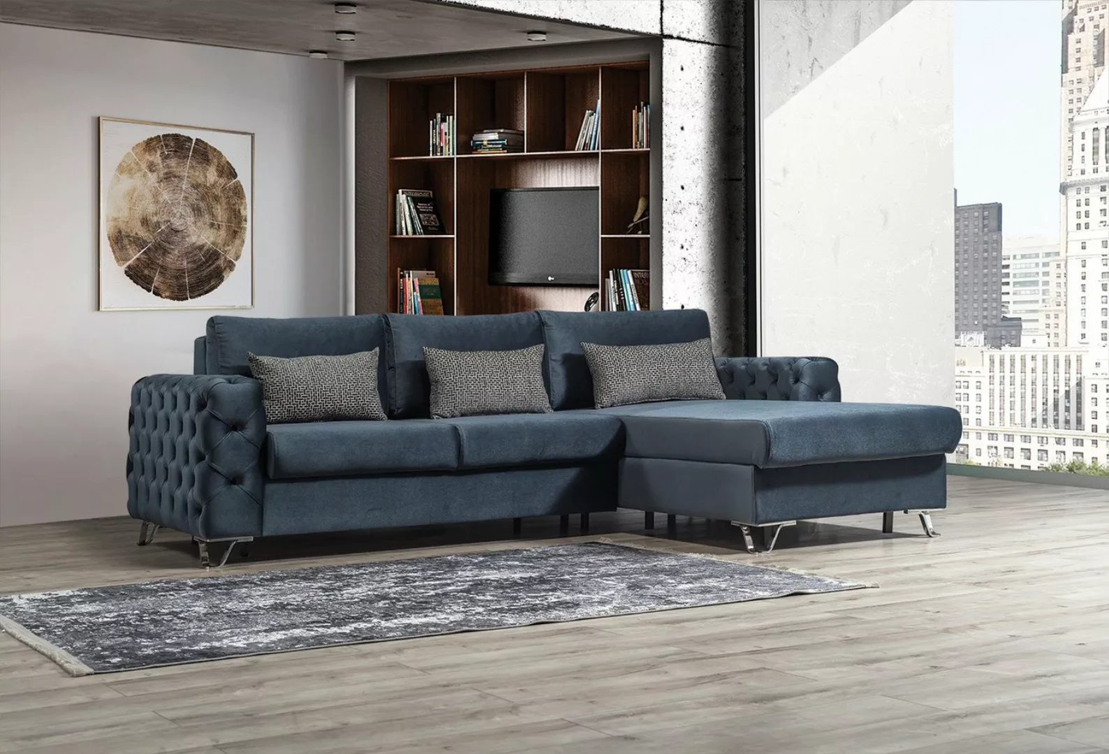 Viva Möbel Sofa VILLA, Luxuriöses und elegantes Ecksofa für stilbewusste Kä günstig online kaufen