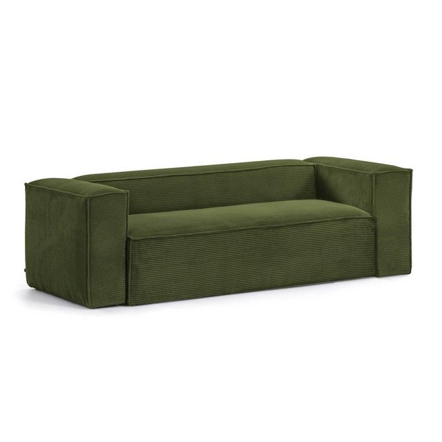 Natur24 Sofa Sofa Blok 3-Sitzer dicker Cord grün 240cm Couch Sitzgarnitur günstig online kaufen