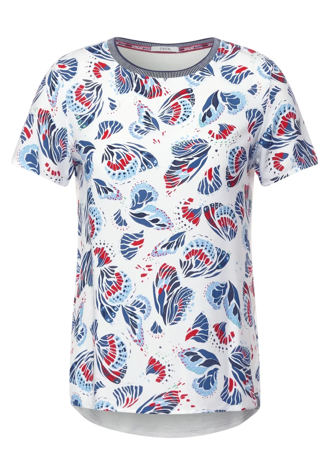 Cecil T-Shirt, mit Materialmix günstig online kaufen