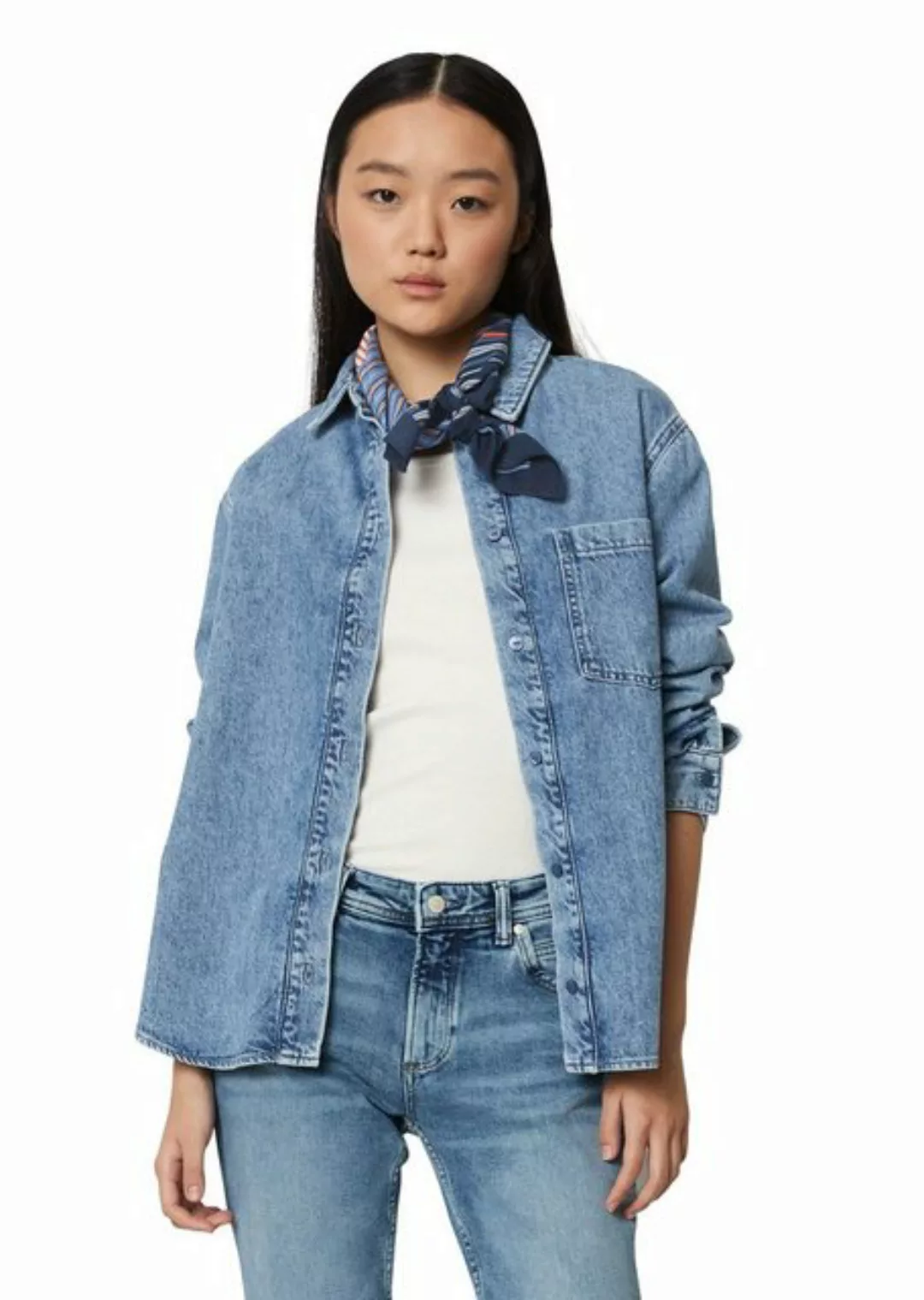 Marc O'Polo DENIM Shirtbluse Denim Shirt, Longsleeve, Kent Colla günstig online kaufen