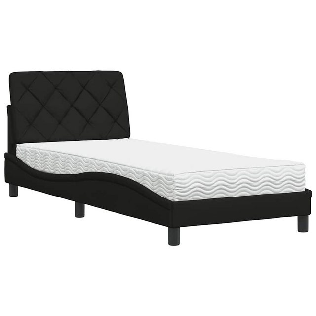 vidaXL Bett Bett mit Matratze Schwarz 80x200 cm Stoff günstig online kaufen