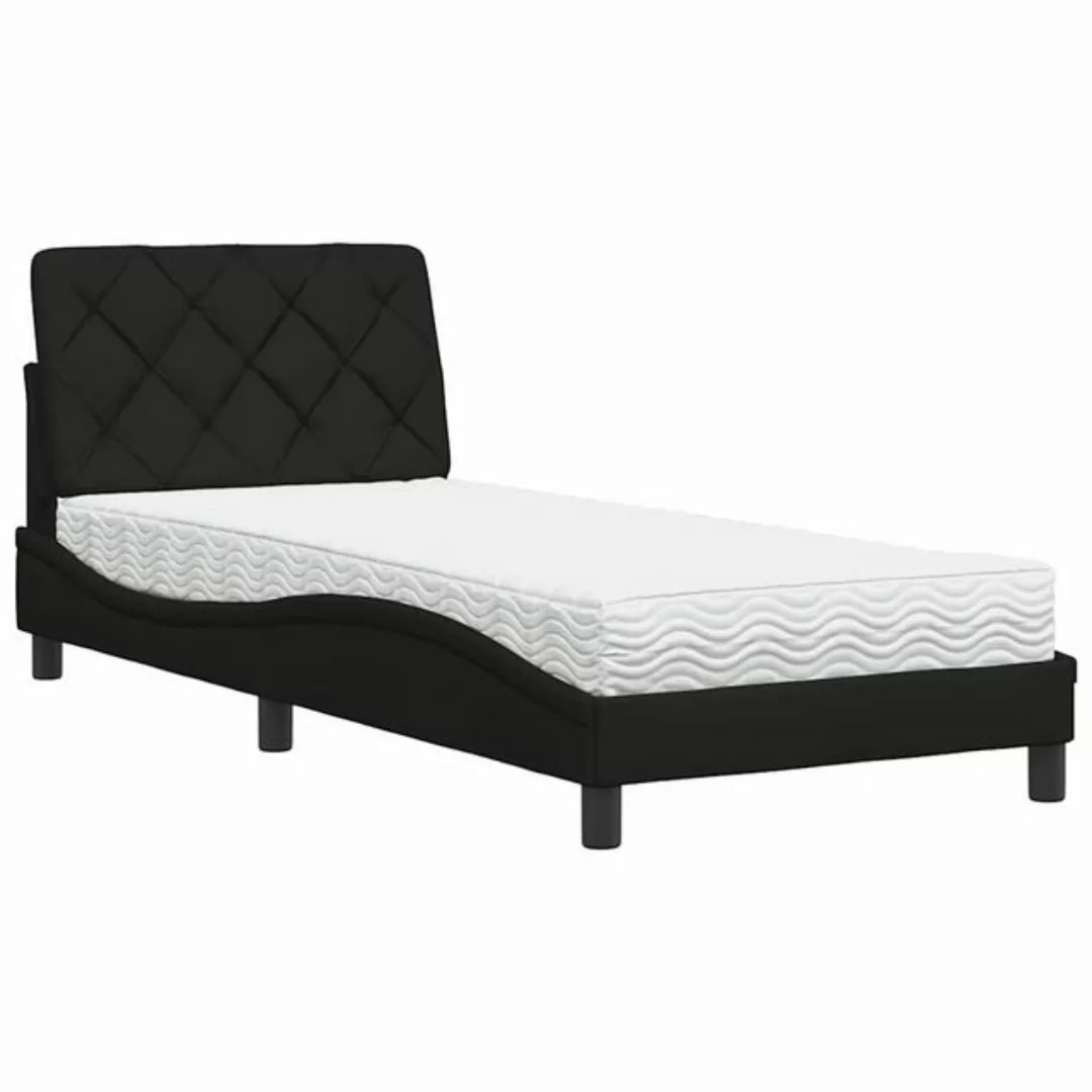 vidaXL Bett Bett mit Matratze Schwarz 90x190 cm Stoff günstig online kaufen