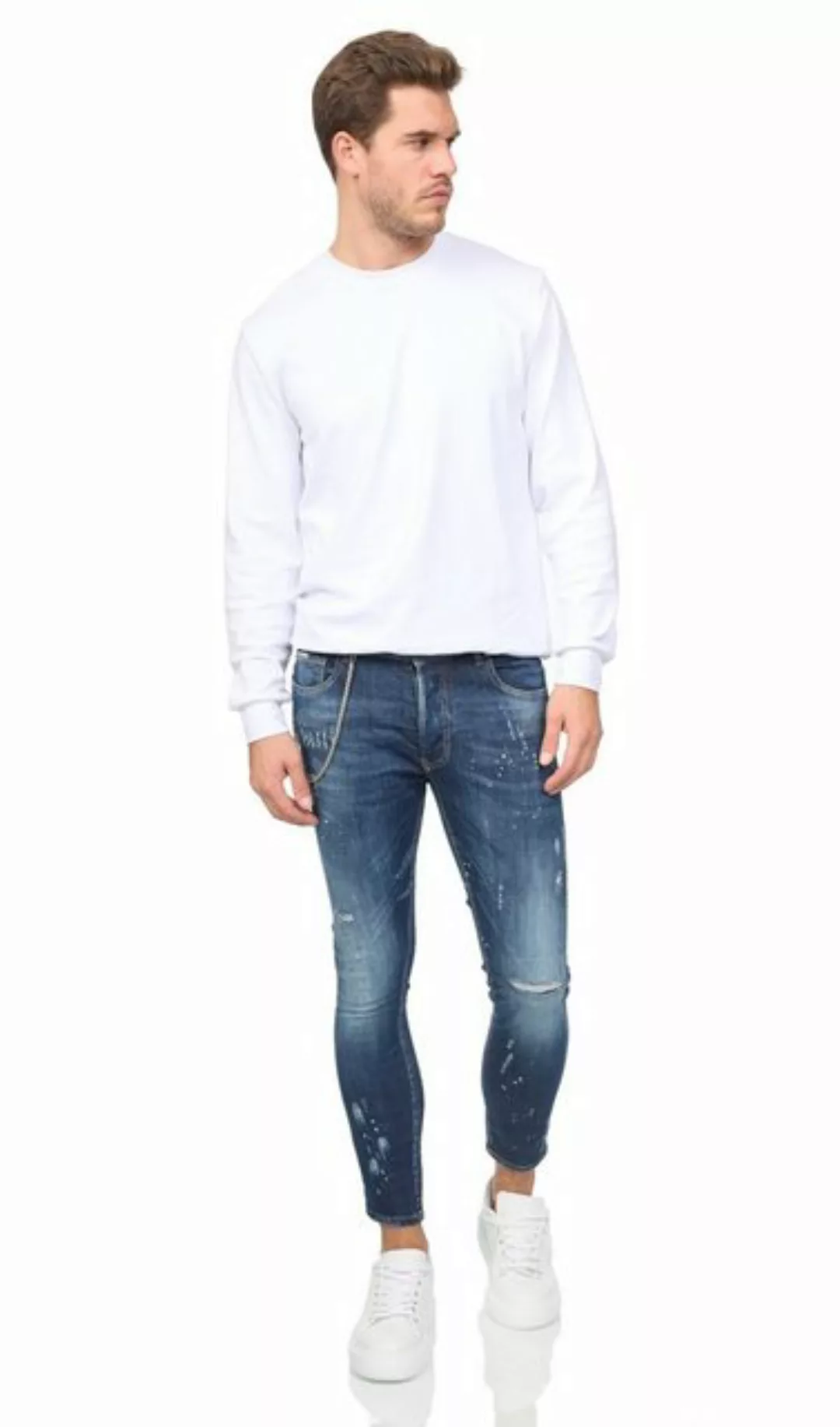 Denim Distriqt Skinny-fit-Jeans Super stretchige Skinny Jeans im Destroyed günstig online kaufen