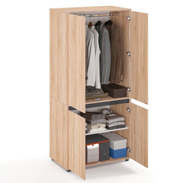 KOMTO Garderobenschrank CUBE 60-90 cm Mit Fächern Schubladen Kleiderschrank günstig online kaufen