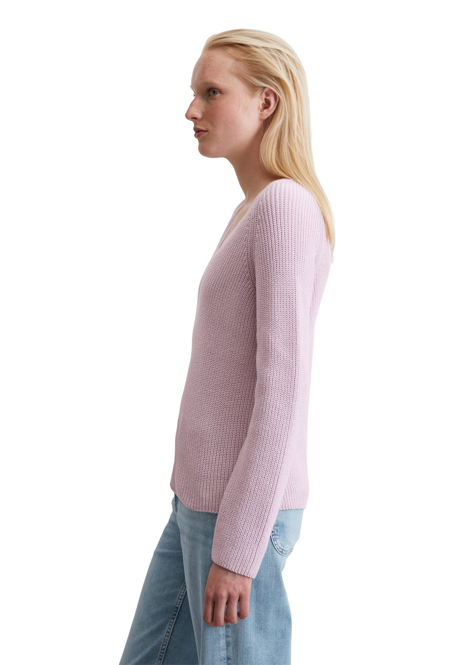 Marc OPolo V-Ausschnitt-Pullover "aus softem Baumwoll-Garn" günstig online kaufen