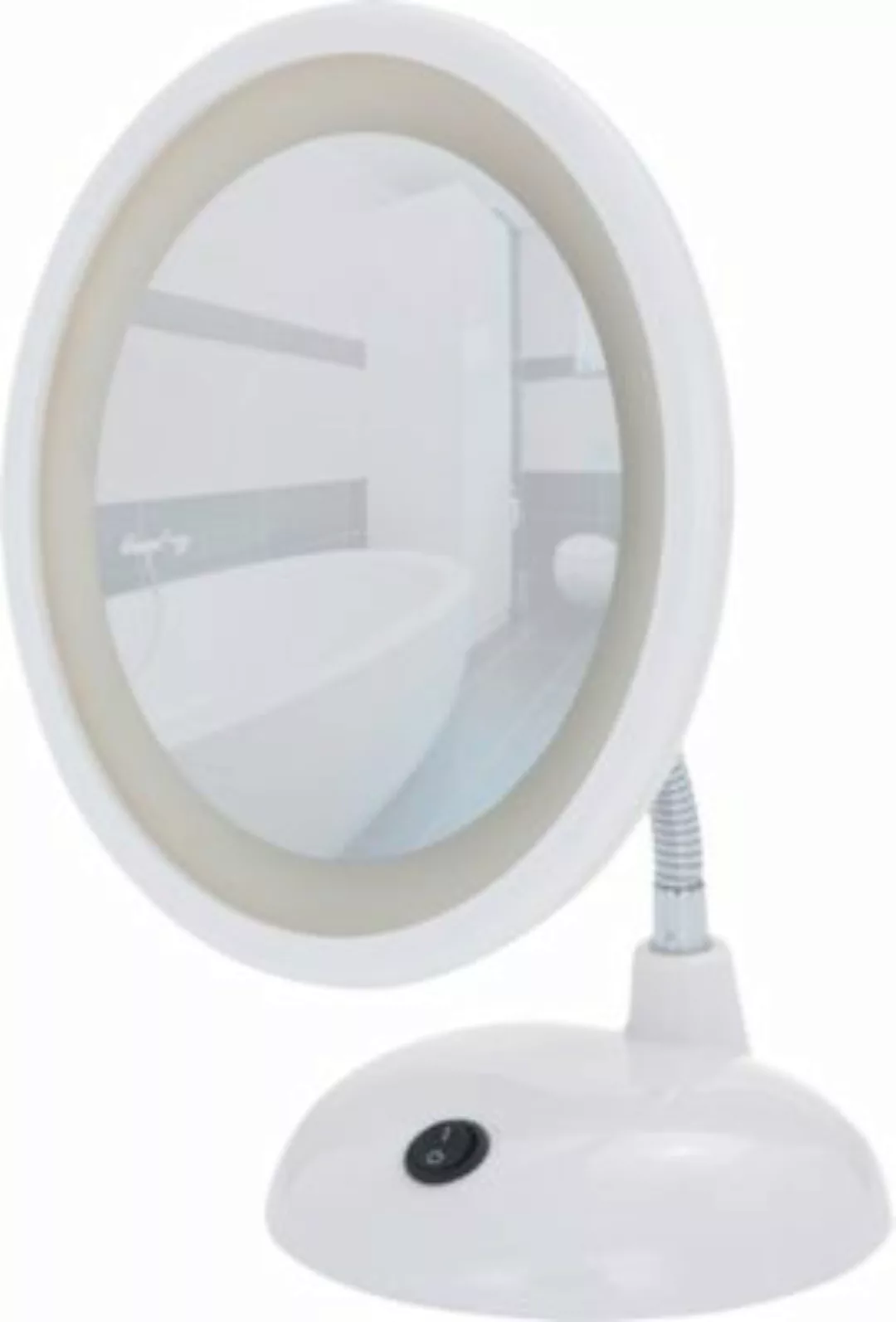 WENKO "LED Stand Kosmetikspiegel ""Style"" 3-fach Vergrößerung" weiß günstig online kaufen