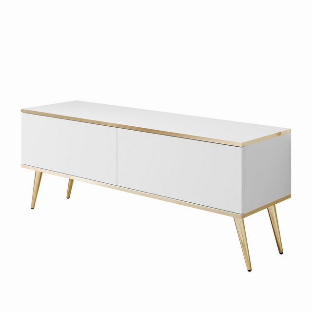 ALLHOUSE24 TV-Schrank SENSO 135 cm Unterschrank TV Lowboard GOLD Metall Füß günstig online kaufen