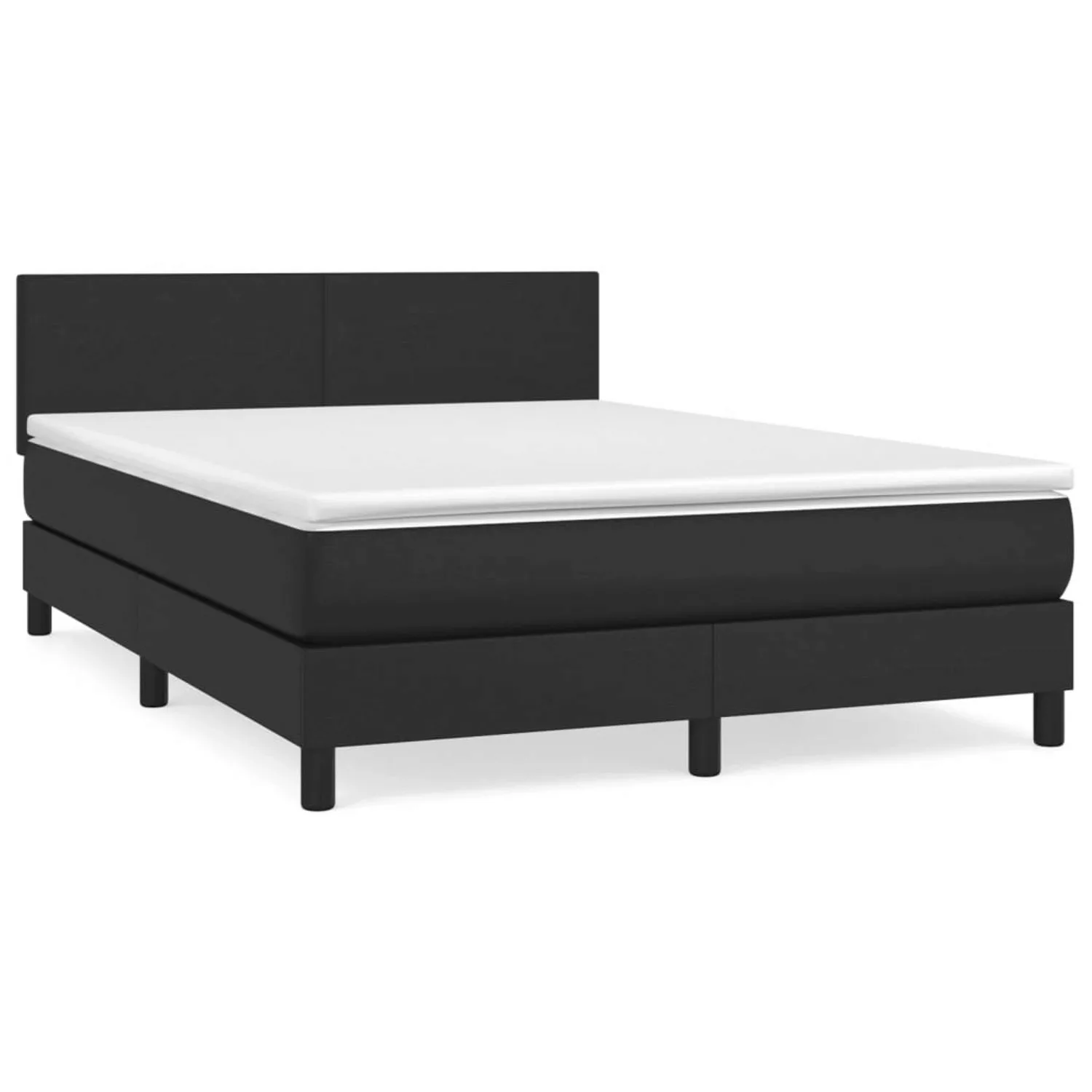 vidaXL Boxspringbett mit Matratze Schwarz 140x200 cm Kunstleder1389723 günstig online kaufen