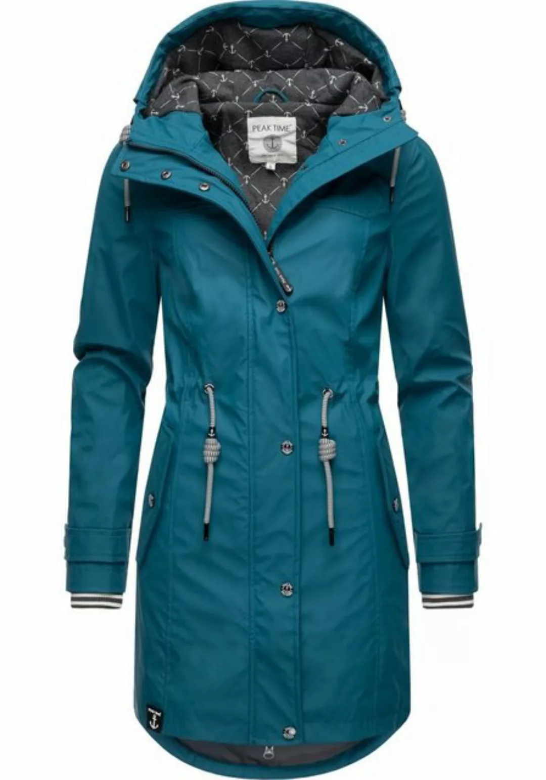 PEAK TIME Regenjacke "L60042", mit Kapuze, stylisch taillierter Regenmantel günstig online kaufen