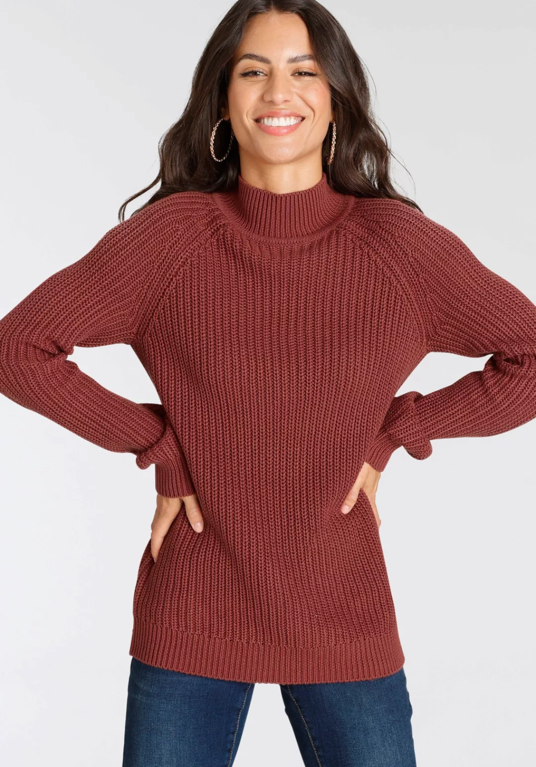 Laura Scott Strickpullover mit Stehkragen günstig online kaufen