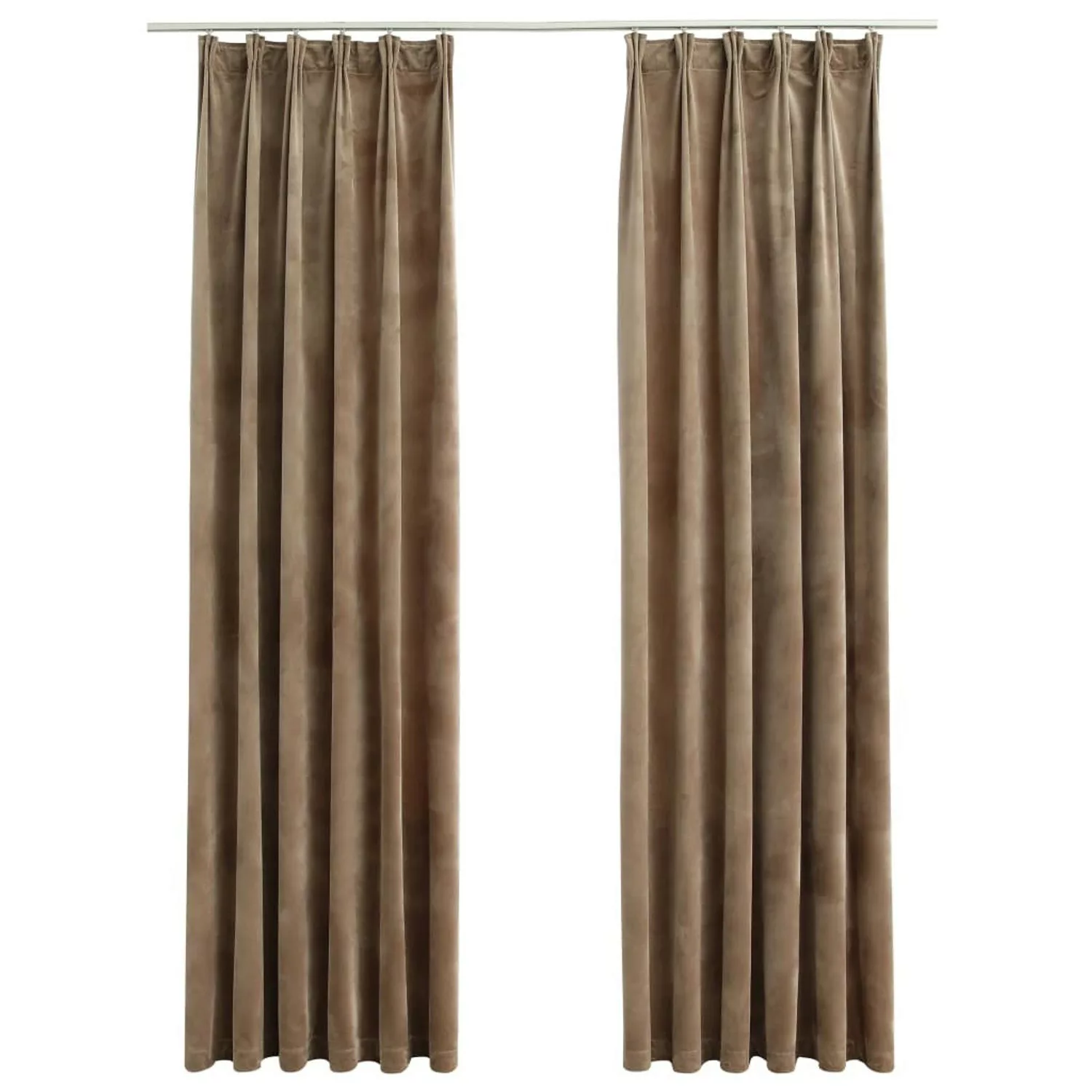 vidaXL Verdunkelungsvorhänge mit Haken 2 Stk Samt Beige 140x245 cm günstig online kaufen