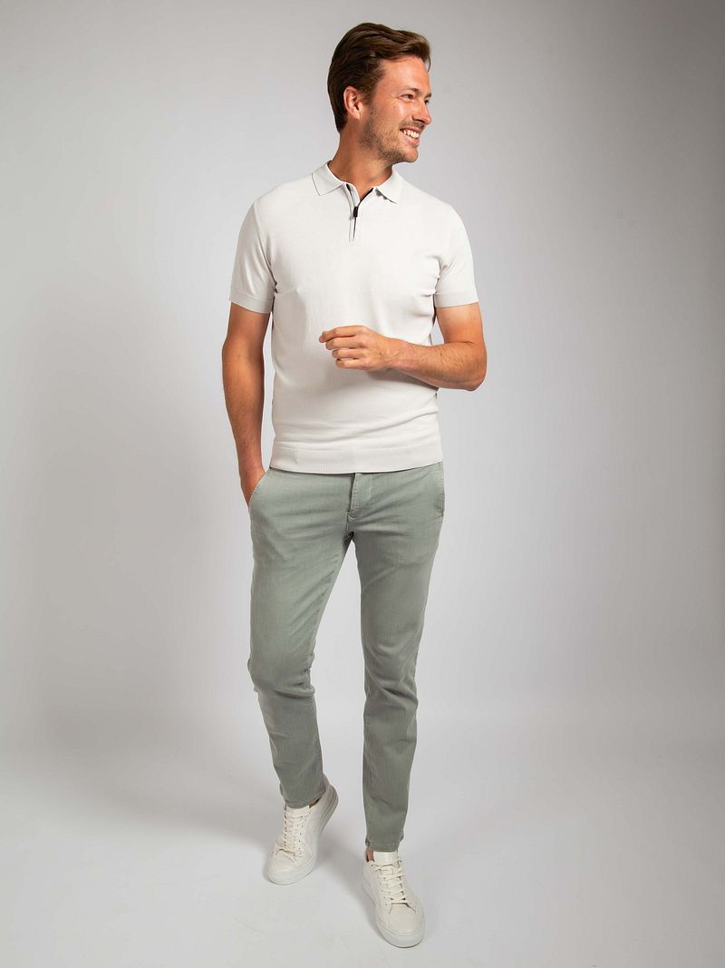 Suitable Knitted Half Zip Poloshirt Beige - Größe L günstig online kaufen