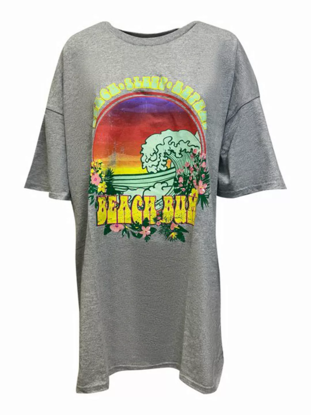 Worldclassca T-Shirt Worldclassca Oversized BEACH BUM Print T-Shirt lang So günstig online kaufen