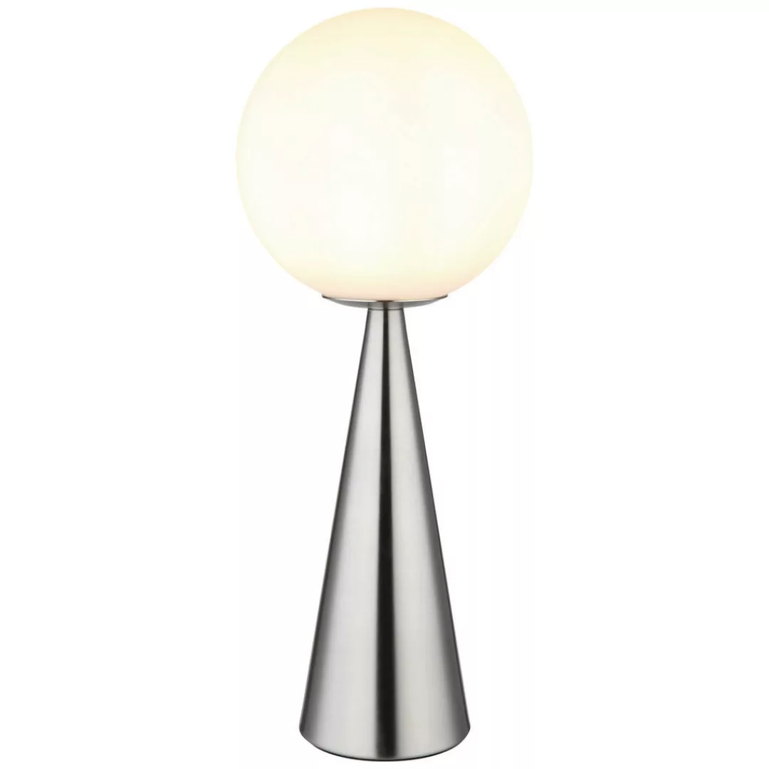 GLOBO Tischleuchte Pinpal 21031N nickel Metall Glas H: ca. 50 cm E27 1 Bren günstig online kaufen