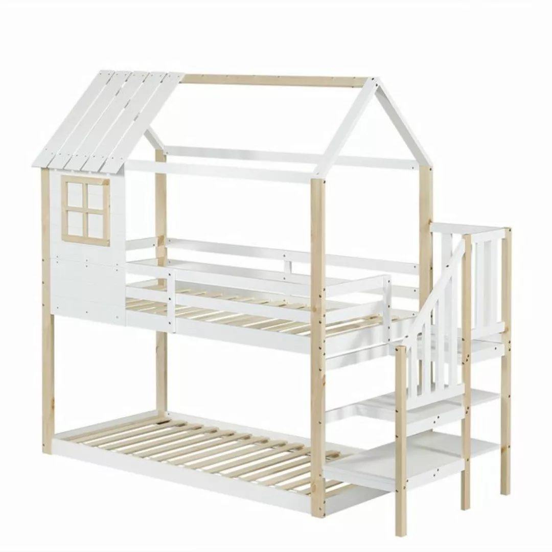 Gotagee Kinderbett Jugendbett Hausbett Holzbett Etagenbett mit Fallschutz W günstig online kaufen