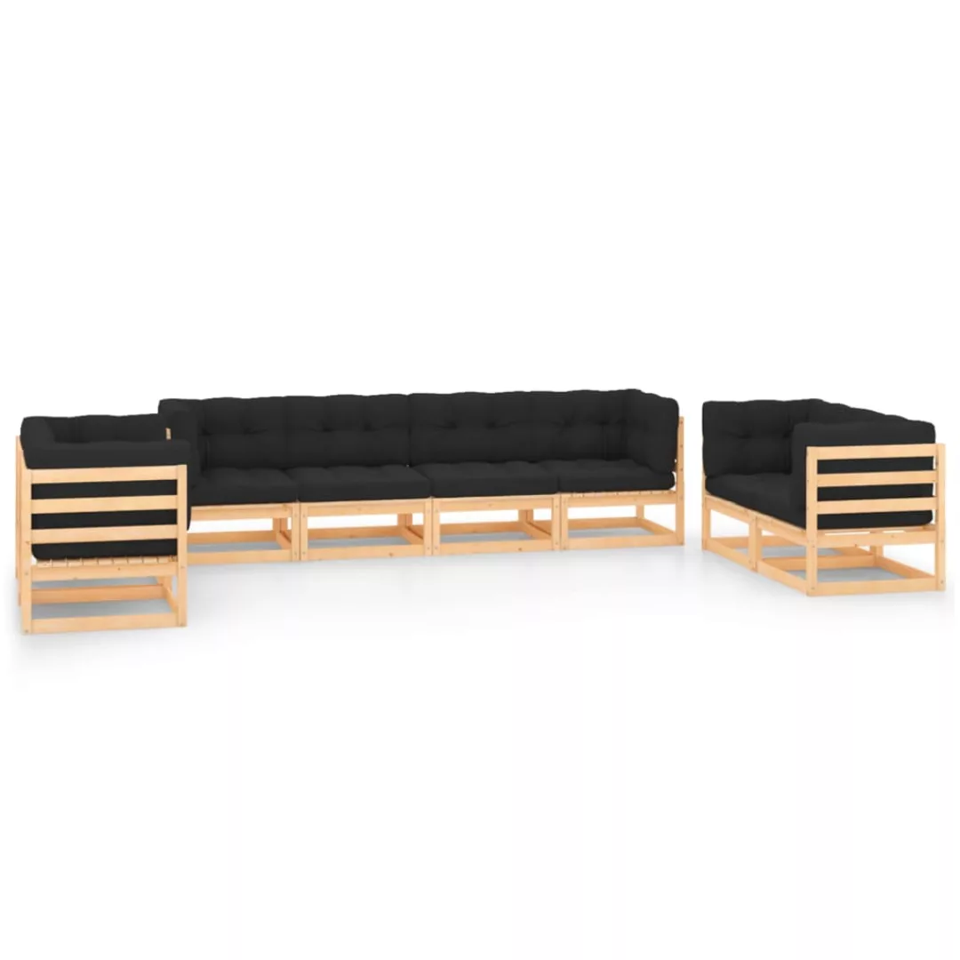 8-tlg. Garten-lounge-set Mit Kissen Massivholz Kiefer günstig online kaufen