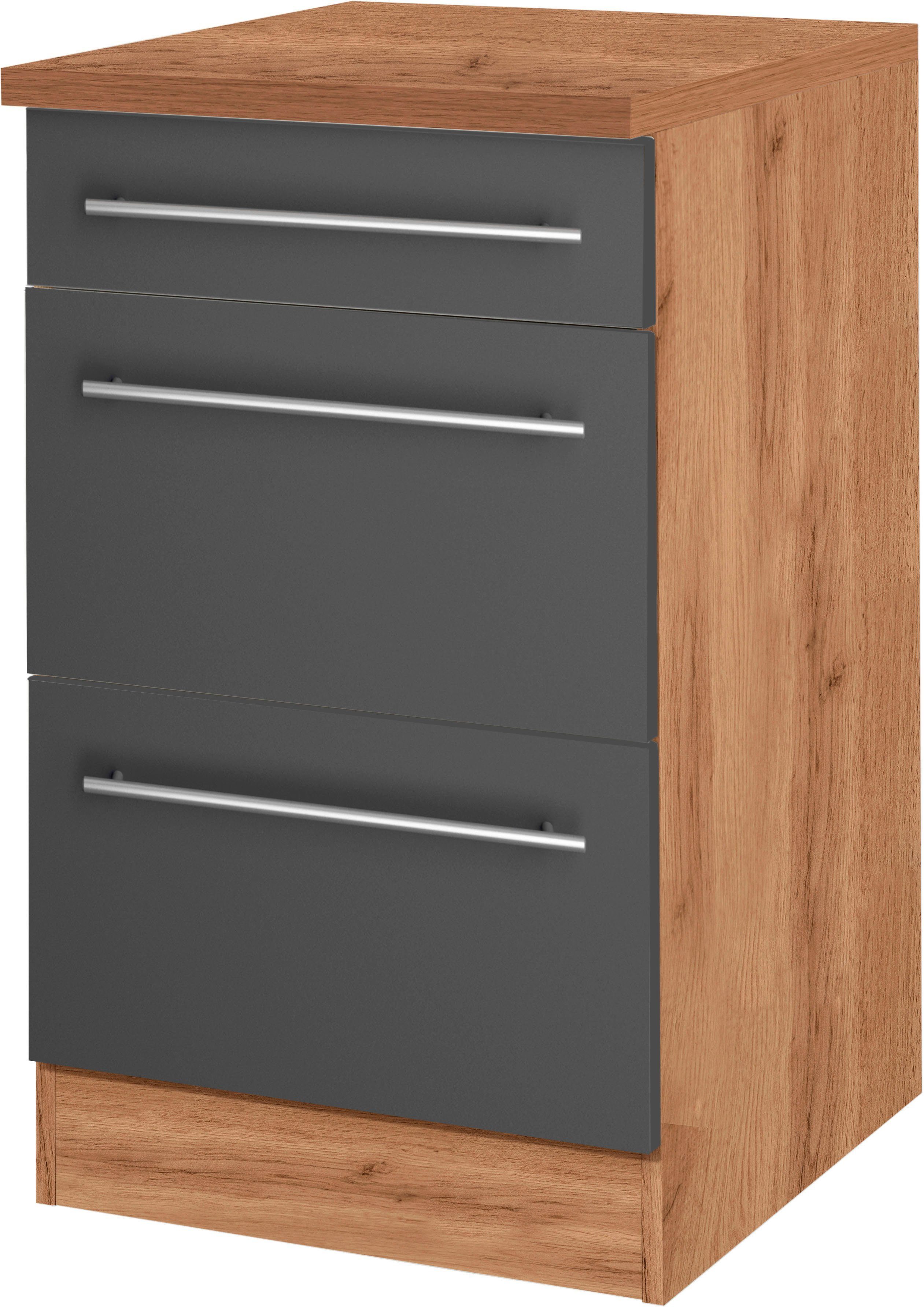 KOCHSTATION Unterschrank "KS-Wien", Breite 50 cm, mit 1 Schubkasten und 2 A günstig online kaufen