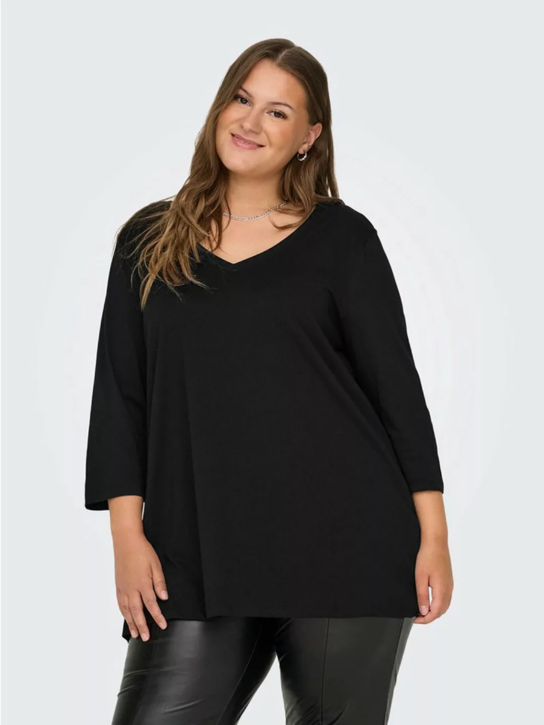 ONLY CARMAKOMA 3/4-Arm-Shirt CARBONNIE LIFE 3/4 V-NECK A-SHAPE JRS günstig online kaufen