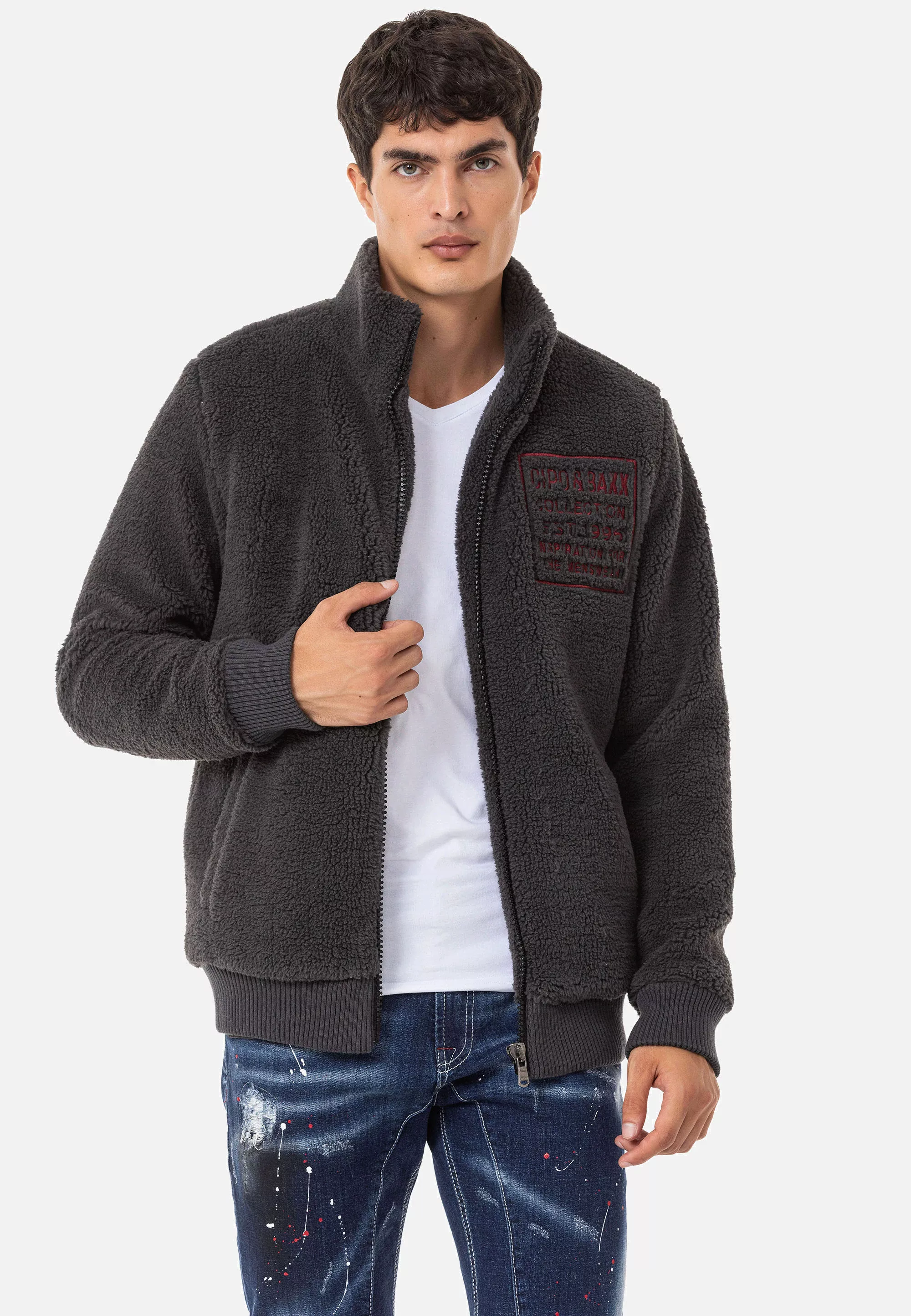 Cipo & Baxx Sweatjacke, aus weichem Teddyfleece günstig online kaufen