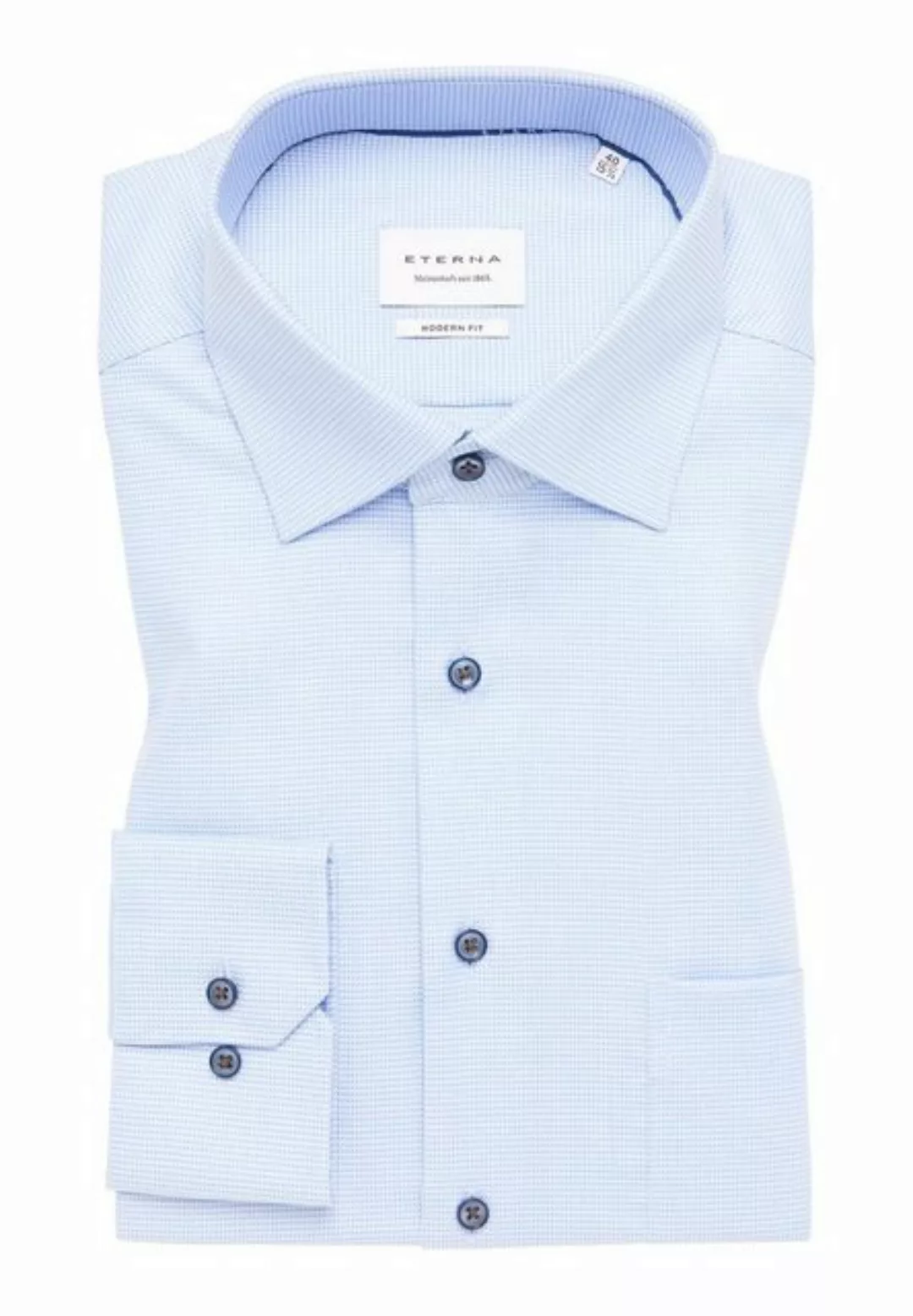 Eterna Businesshemd - Slim Fit Hemd - minimal print - bügelfrei - Twill Lan günstig online kaufen