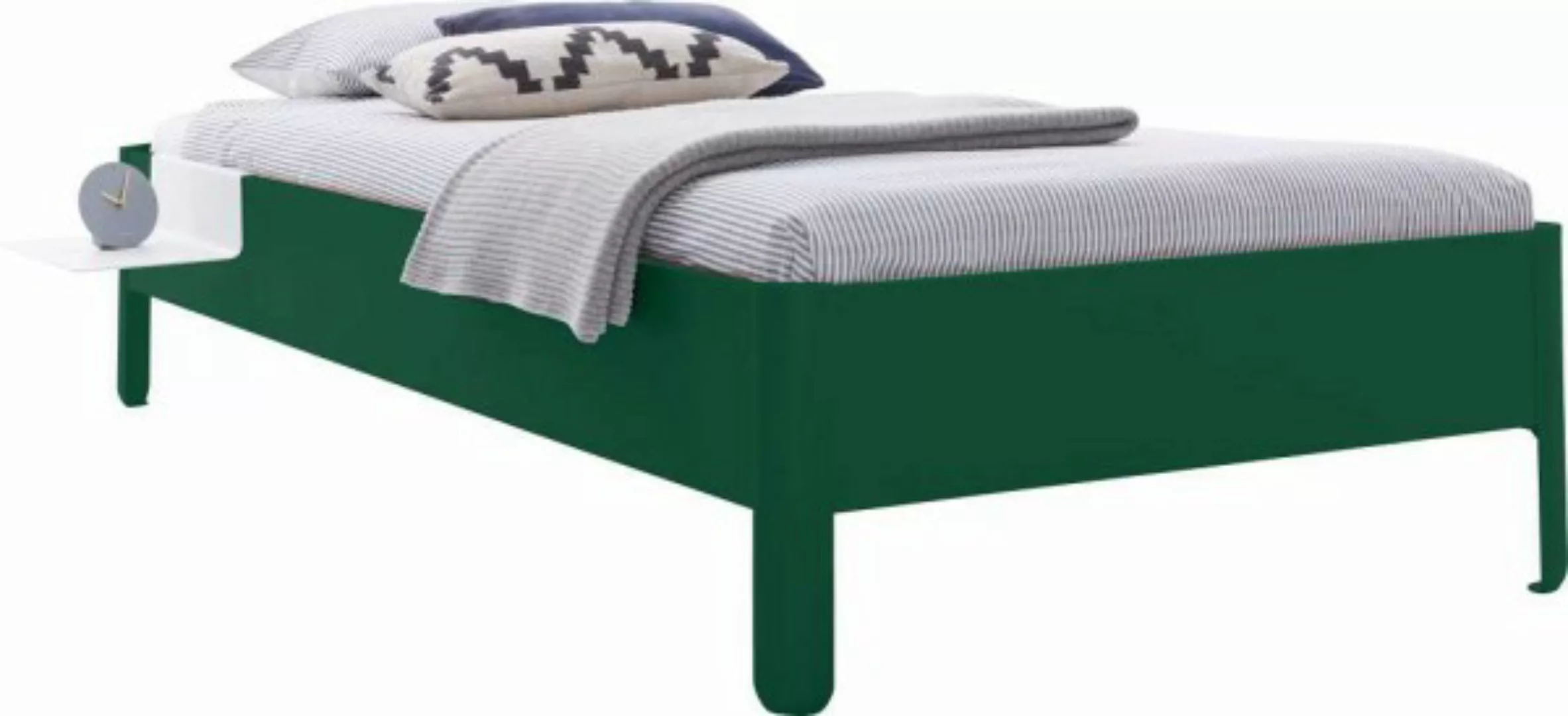 NAIT Einzelbett farbig lackiert 90 x 220cm Ohne Kopfteil Moselgrün günstig online kaufen