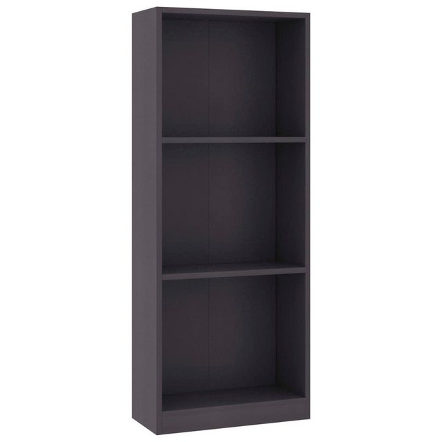 furnicato Bücherregal 3 Fächer Grau 40x24x109 cm Holzwerkstoff, 1-tlg. günstig online kaufen