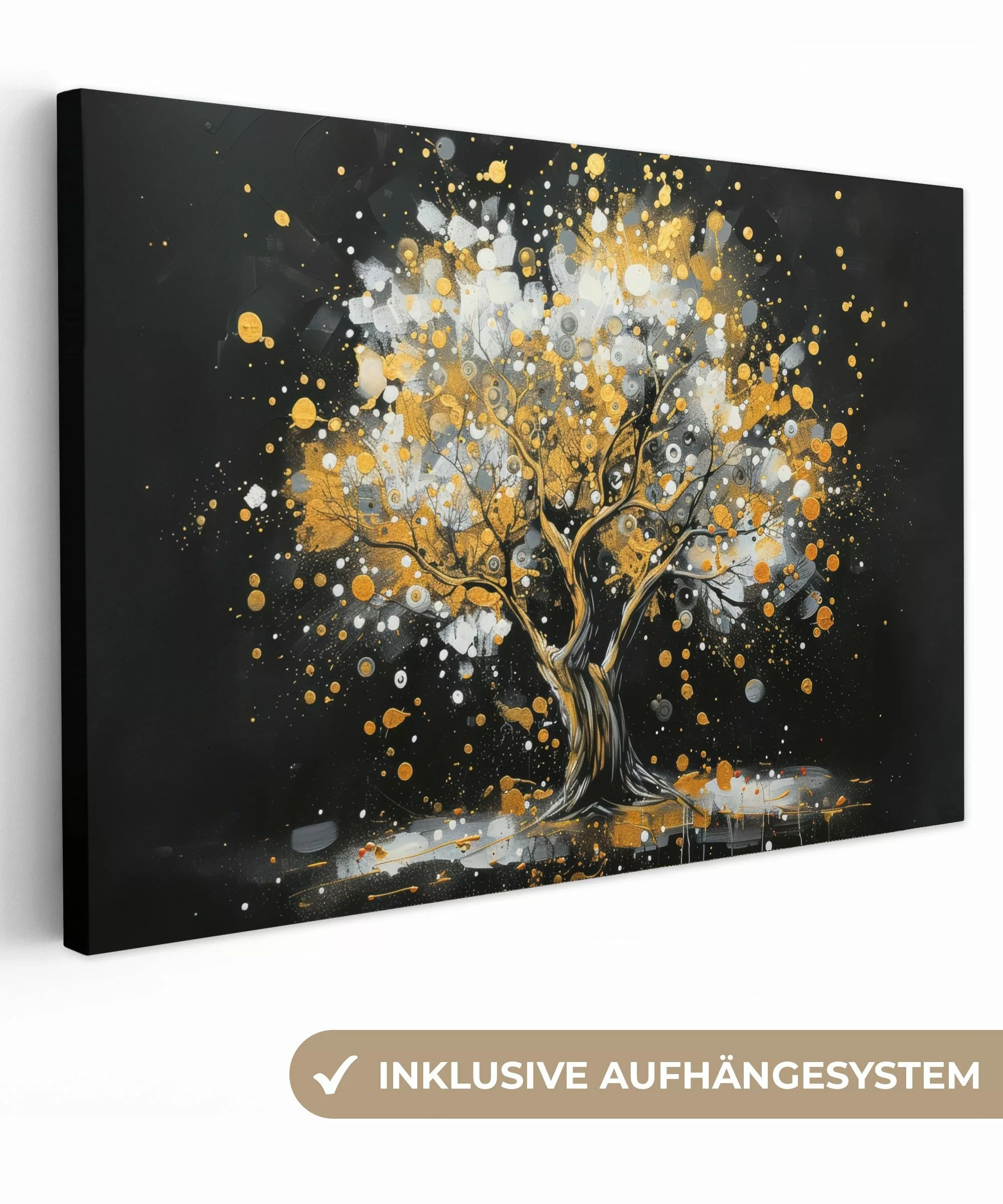 OneMillionCanvasses® Leinwandbild Baum - Schwarz - günstig online kaufen
