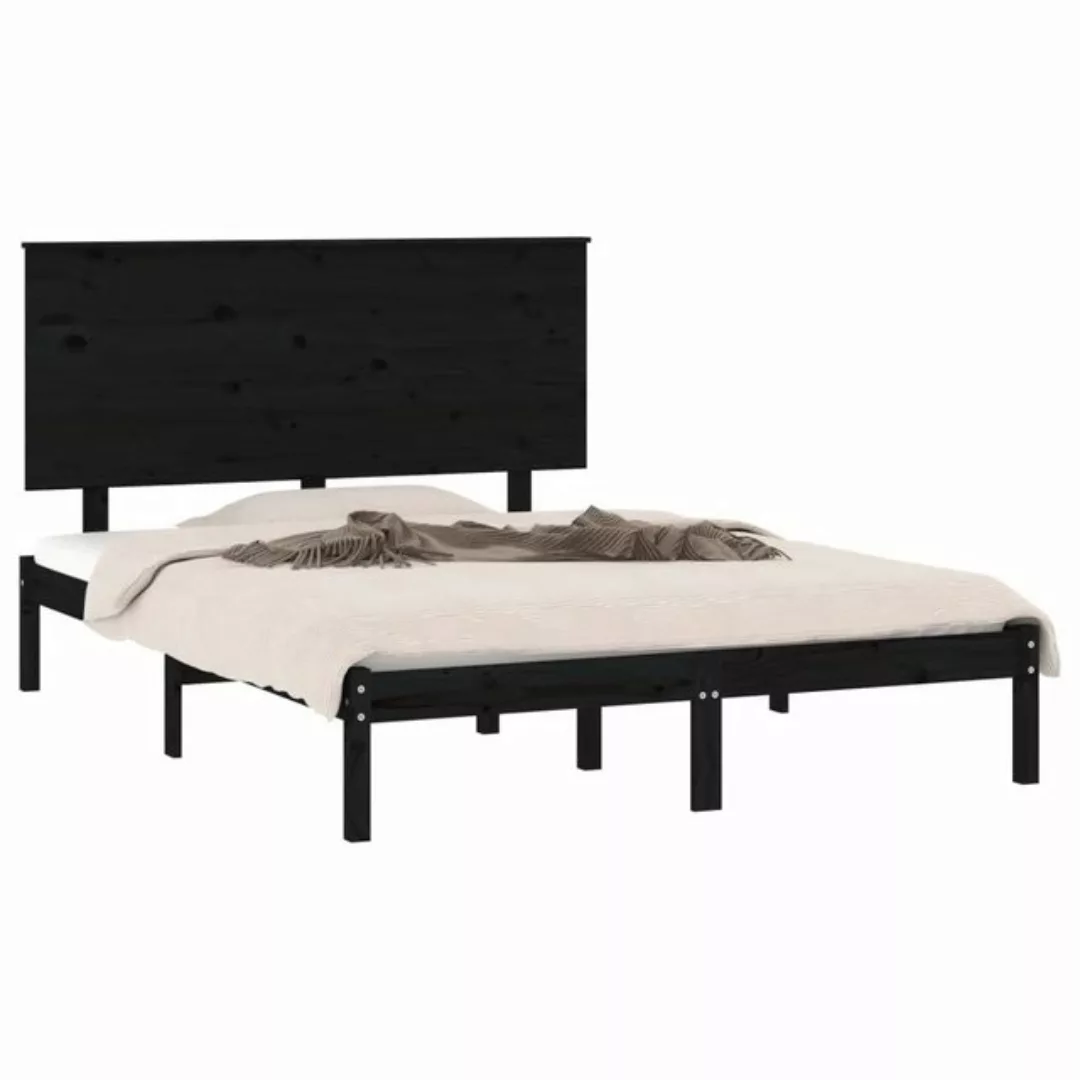 vidaXL Massivholzbett Schwarz Kiefer 140x190 cm1157062 günstig online kaufen