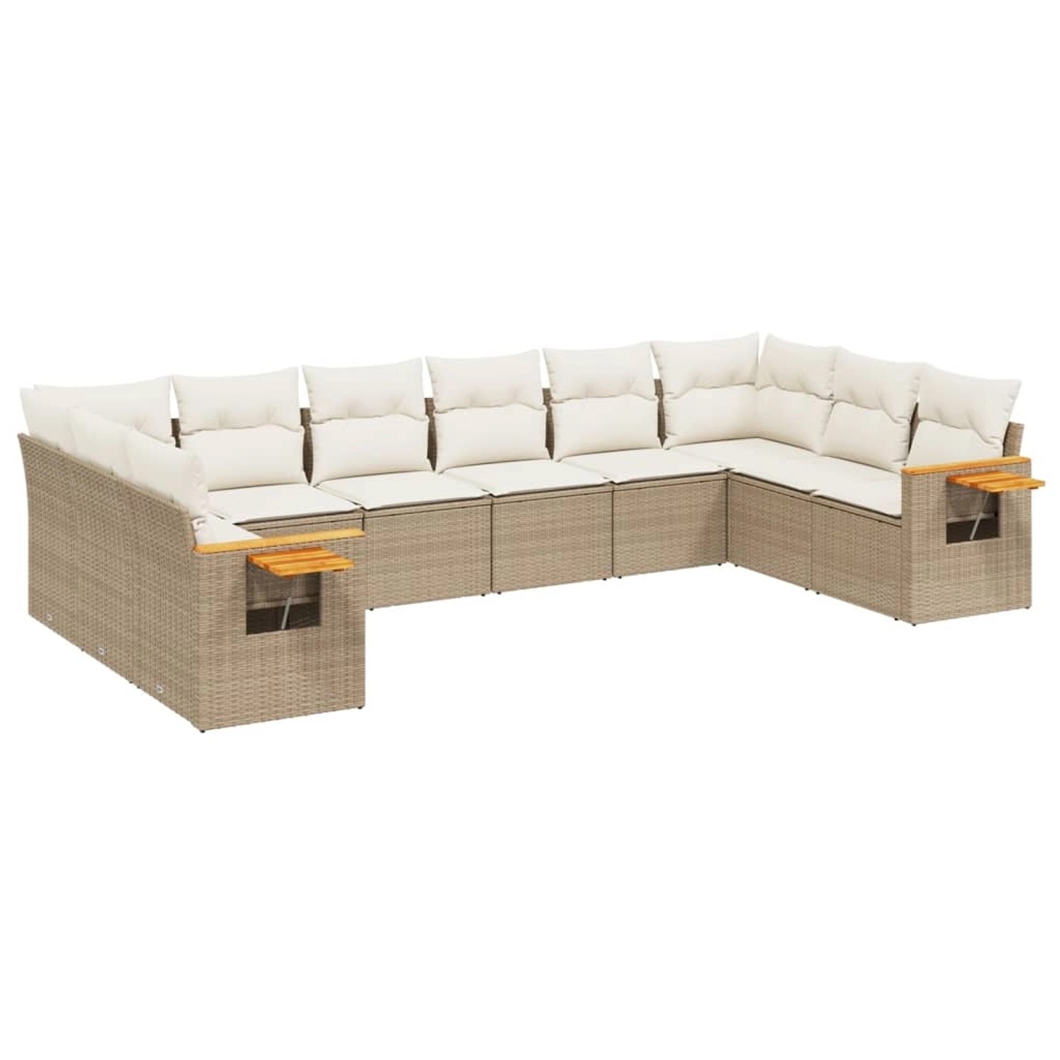 vidaXL 10-Tlg Garten-Sofagarnitur mit Kissen Beige Poly Rattan 3259566 günstig online kaufen