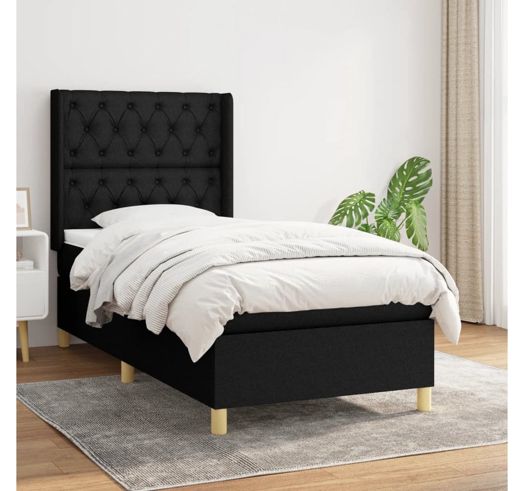 vidaXL Boxspringbett Boxspringbett mit Matratze Schwarz 80x200 cm Stoff Bet günstig online kaufen