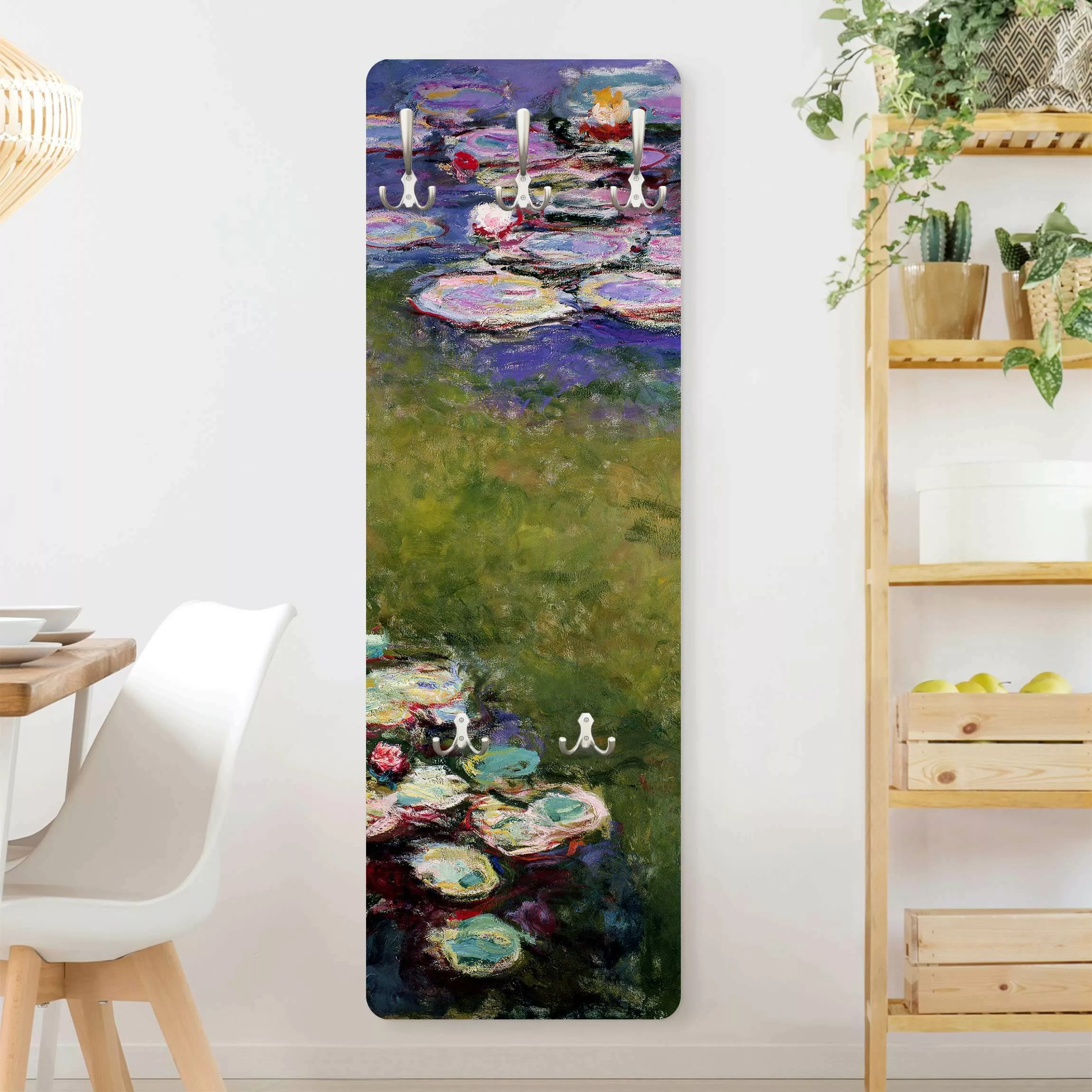 Wandgarderobe Holzpaneel Claude Monet - Seerosen günstig online kaufen