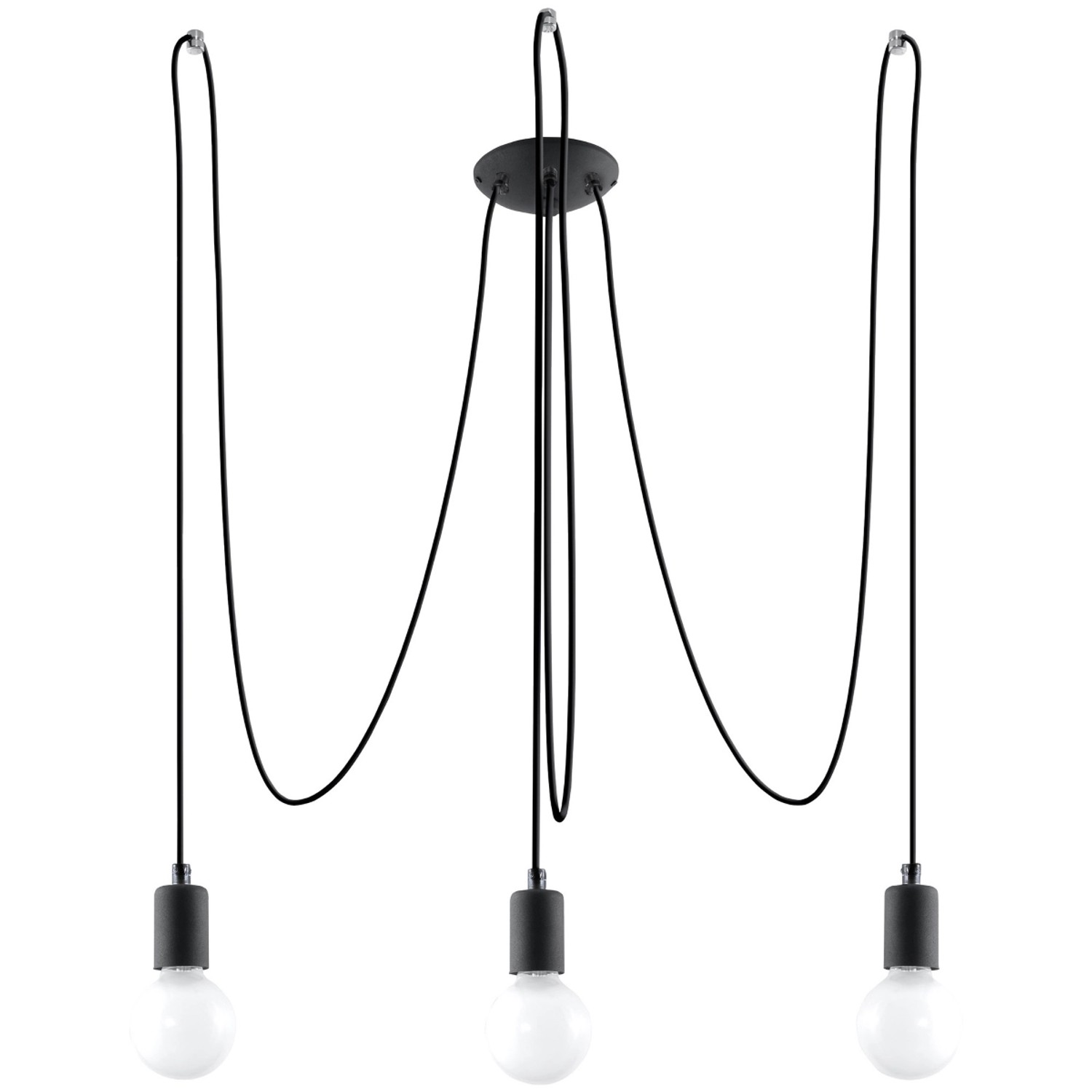 Sollux Lighting Kronleuchter Edison 3 Schwarz günstig online kaufen