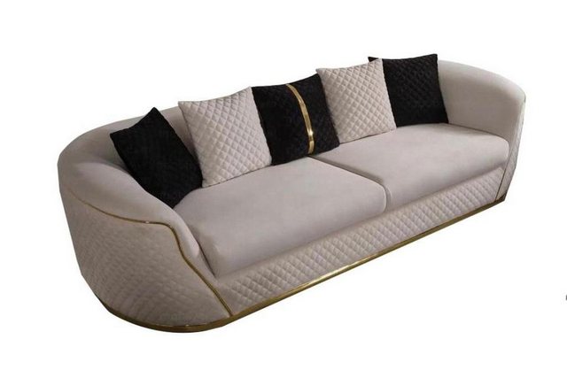 Xlmoebel 3-Sitzer Sofa 3-Sitzer in modernem Design mit weißem Textilbezug u günstig online kaufen