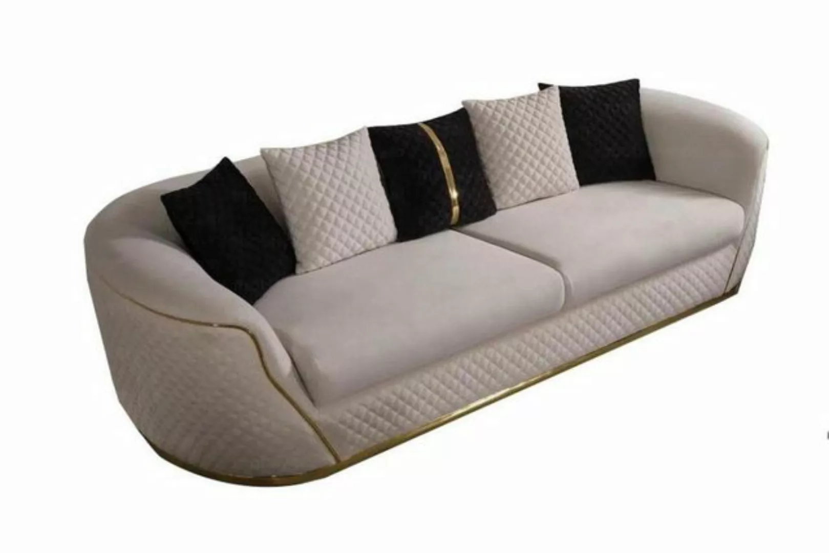 Xlmoebel 3-Sitzer Sofa 3-Sitzer in modernem Design mit weißem Textilbezug u günstig online kaufen