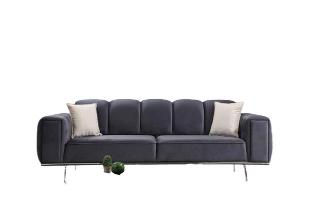 JVmoebel Sofa Moderne Dreisitzer Couch Stoffsofa Polstersofa Grau Sofa Stof günstig online kaufen