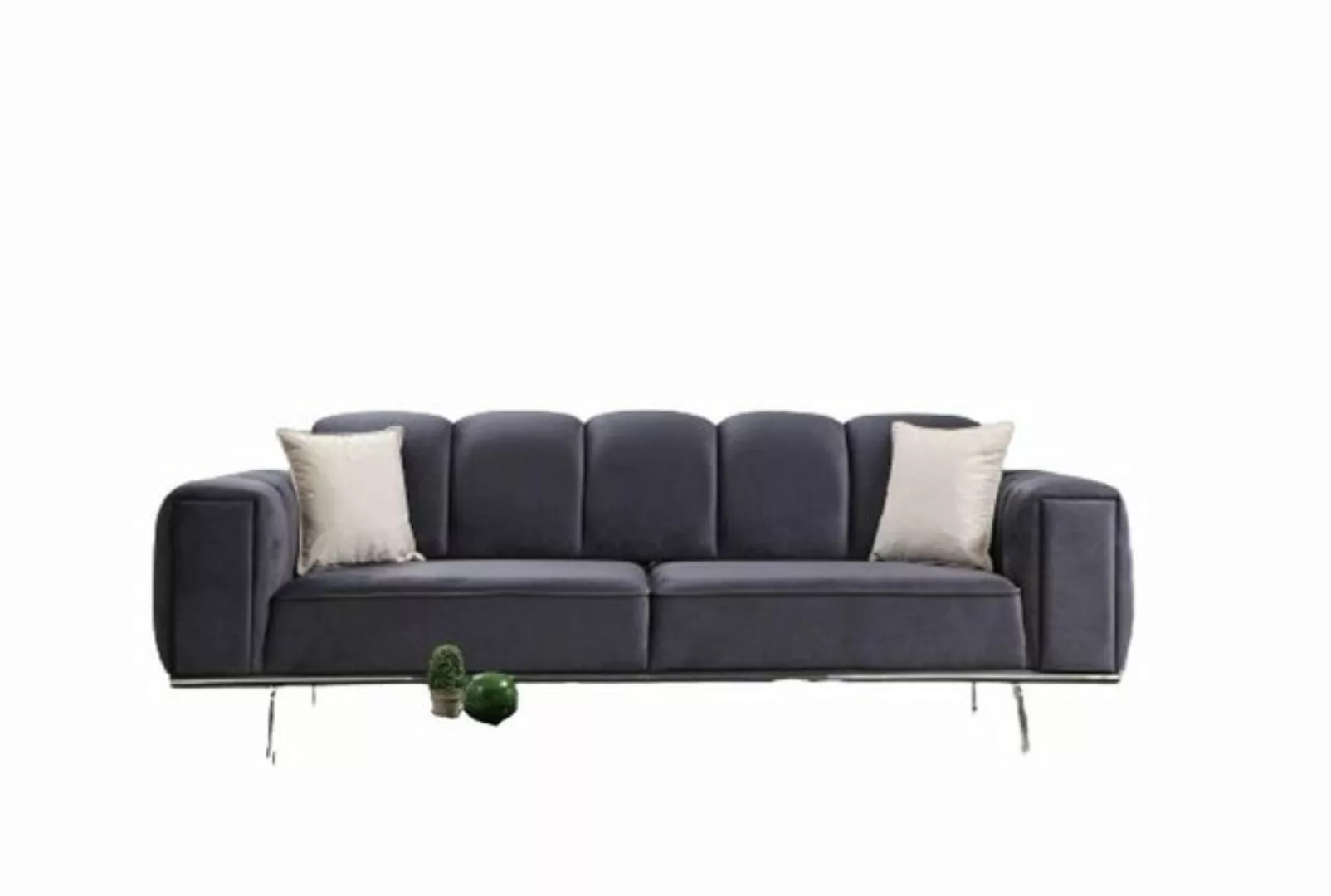 JVmoebel Sofa Moderne Dreisitzer Couch Stoffsofa Polstersofa Grau Sofa Stof günstig online kaufen