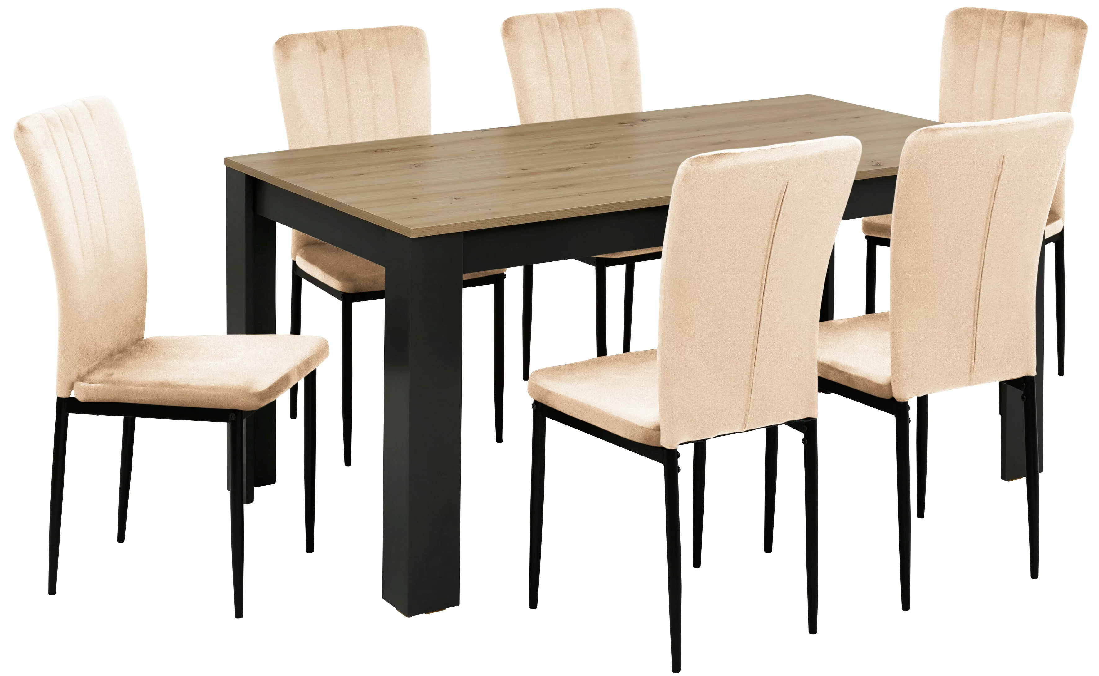 Home affaire Essgruppe »Bergamo Tisch Stühle Speisezimmer Bestseller«, (Set günstig online kaufen