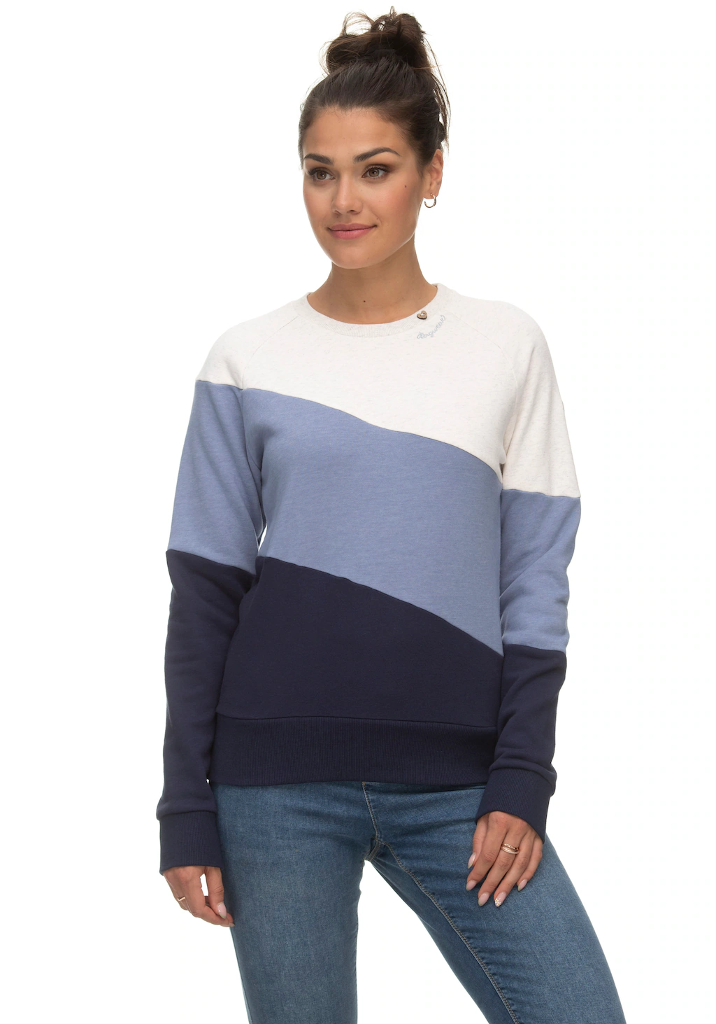 Ragwear Sweater "JOHANKA BLOCK", Crew Neck im Color-Blocking Design günstig online kaufen