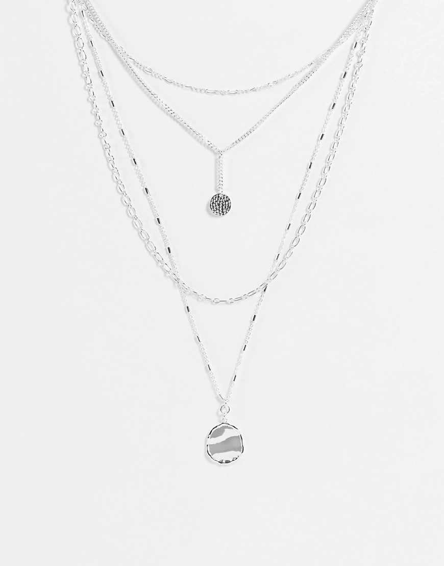Accessorize – Mehrreihige Halskette in Silberoptik günstig online kaufen