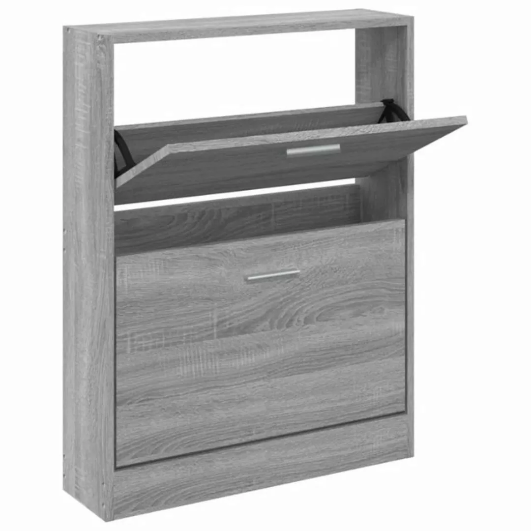 furnicato Schuhschrank Grau Sonoma 59x17x81 cm Holzwerkstoff (1-St) günstig online kaufen