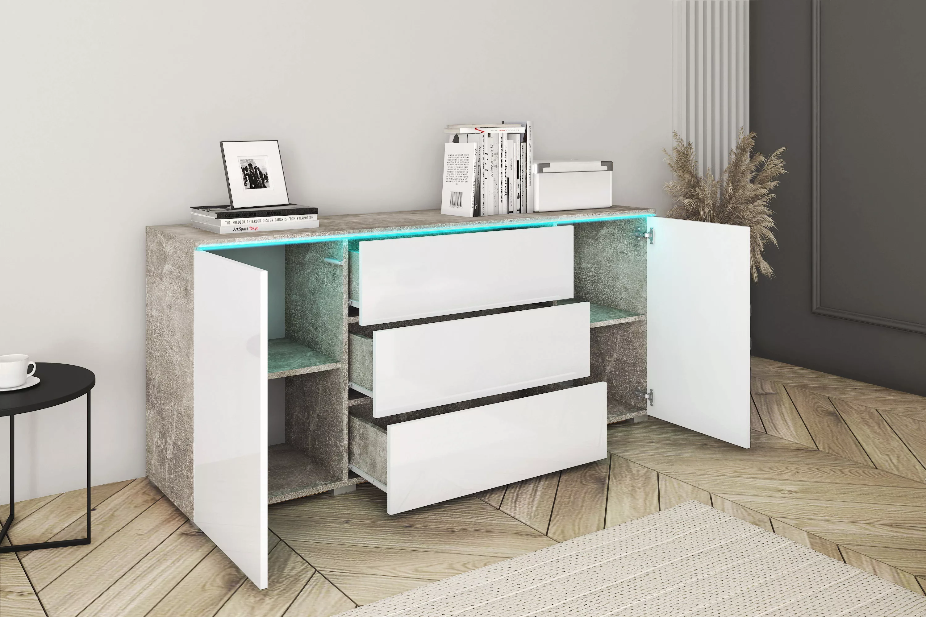 INOSIGN Sideboard "VERA, grifflos", verstellbare Einlegeböden, Wahlweise mi günstig online kaufen